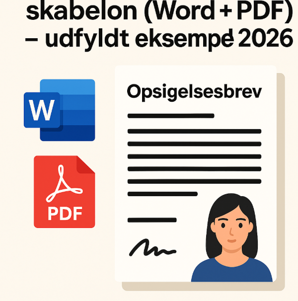 Opsigelsesbrev skabelon illustration