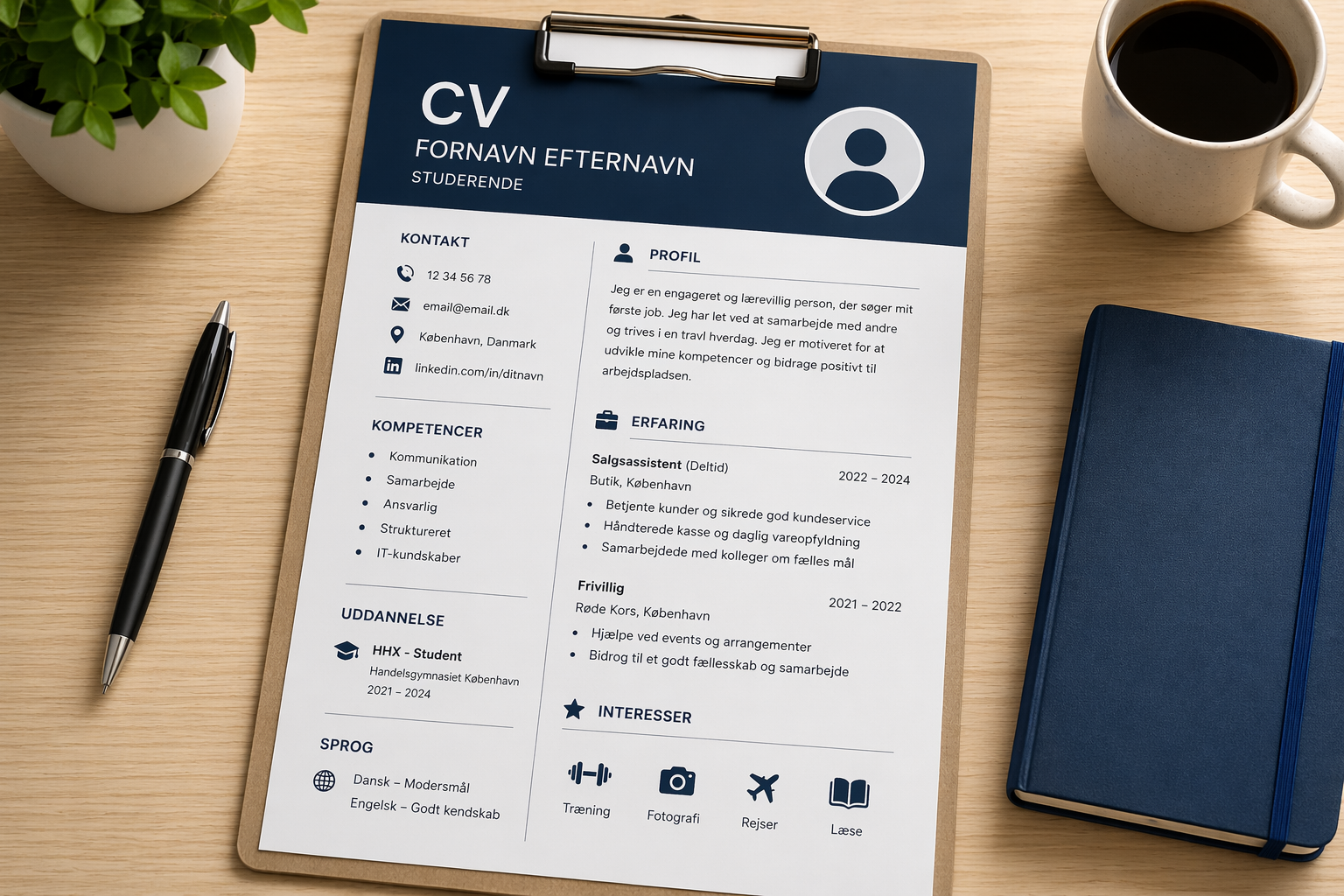 CV uden erfaring – komplet eksempel til første job